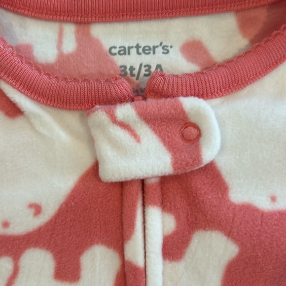 Carters Fleece Footie Pajama Pink Polar Bears 3T NWT - Picture 2 of 2